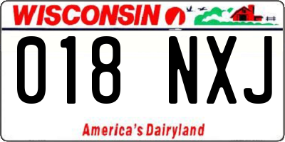 WI license plate 018NXJ