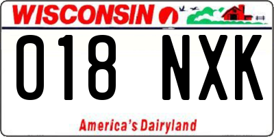 WI license plate 018NXK