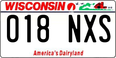 WI license plate 018NXS