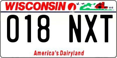 WI license plate 018NXT
