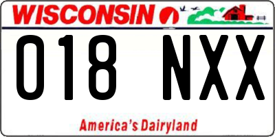 WI license plate 018NXX