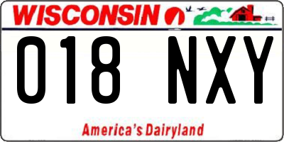 WI license plate 018NXY