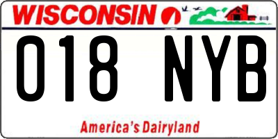 WI license plate 018NYB