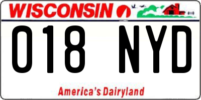 WI license plate 018NYD