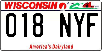 WI license plate 018NYF