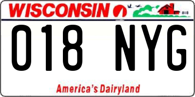WI license plate 018NYG