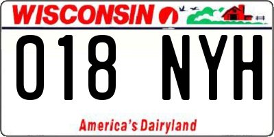WI license plate 018NYH