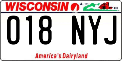 WI license plate 018NYJ