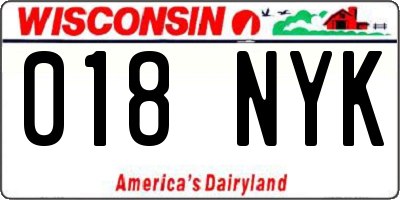 WI license plate 018NYK