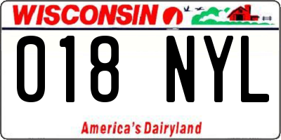 WI license plate 018NYL