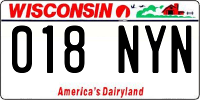 WI license plate 018NYN
