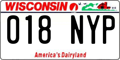 WI license plate 018NYP