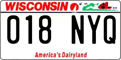 WI license plate 018NYQ