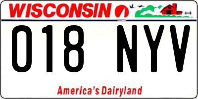 WI license plate 018NYV