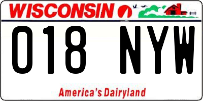 WI license plate 018NYW