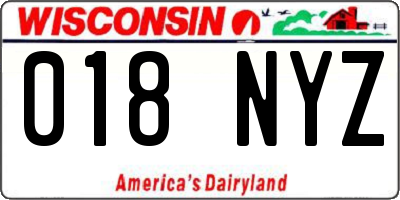 WI license plate 018NYZ