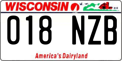 WI license plate 018NZB