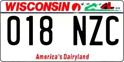 WI license plate 018NZC
