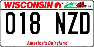 WI license plate 018NZD