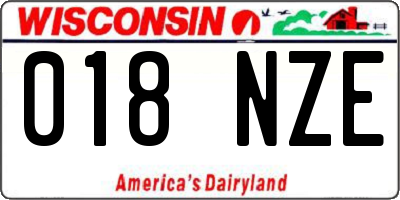 WI license plate 018NZE