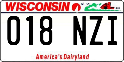 WI license plate 018NZI
