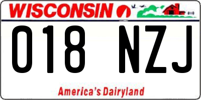 WI license plate 018NZJ