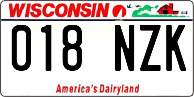 WI license plate 018NZK