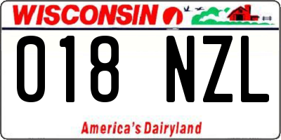 WI license plate 018NZL