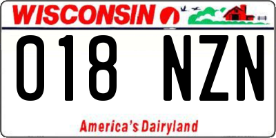 WI license plate 018NZN
