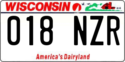 WI license plate 018NZR