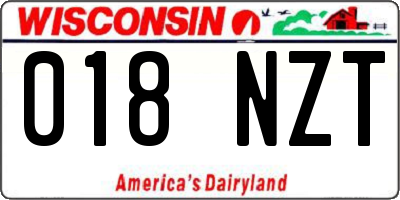 WI license plate 018NZT