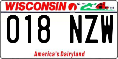 WI license plate 018NZW