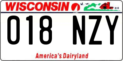 WI license plate 018NZY