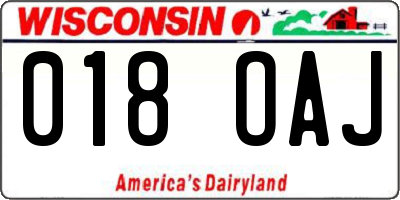 WI license plate 018OAJ