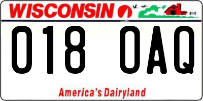 WI license plate 018OAQ
