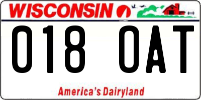 WI license plate 018OAT