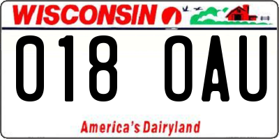 WI license plate 018OAU