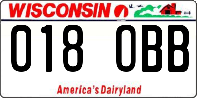 WI license plate 018OBB
