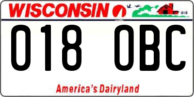 WI license plate 018OBC