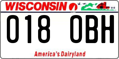 WI license plate 018OBH