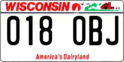 WI license plate 018OBJ