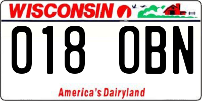 WI license plate 018OBN