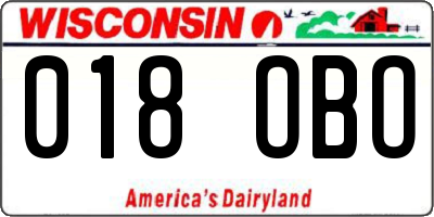 WI license plate 018OBO