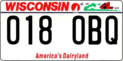 WI license plate 018OBQ