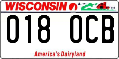 WI license plate 018OCB