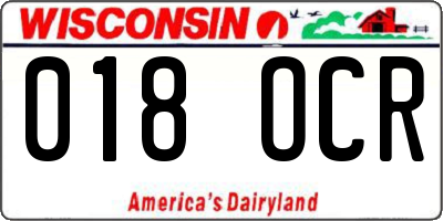 WI license plate 018OCR