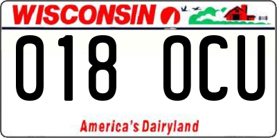 WI license plate 018OCU