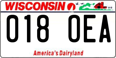 WI license plate 018OEA