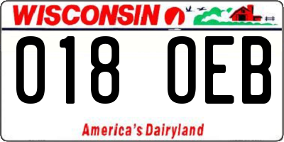 WI license plate 018OEB