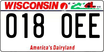 WI license plate 018OEE